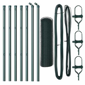vidaXL Bodenmontierter Sechseckzaun 10 x 0,5 m PVC-beschichteter Stahl