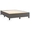 vidaXL Boxspringbett mit Matratze Grau 140x190 cm Kunstleder