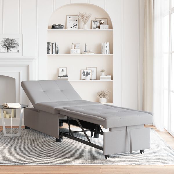 vidaXL Sofa Bett Grau 194 x 67 x 37 cm Stoff