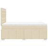 vidaXL Boxspringbett mit Matratze Creme 120x190 cm Stoff