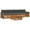 vidaXL Outdoor-Sofagarnitur mit Kissen 5 pcs Natur und Anthrazit
