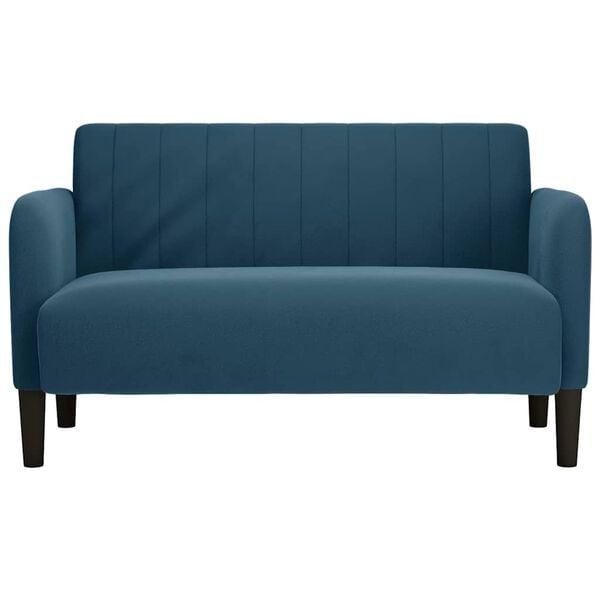 vidaXL Zweisitzer-Sofa Blau 109 cm Samt