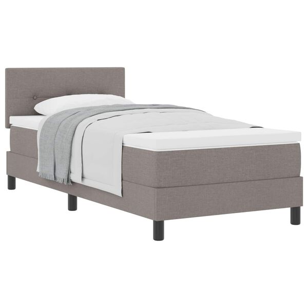 vidaXL Boxspringbett mit Matratze mit Kopfteil Taupe 80 x 200 cm Stoff