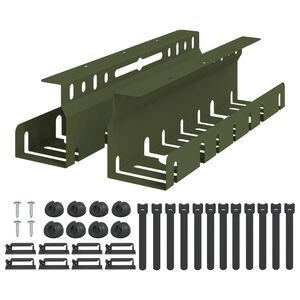 vidaXL Unter dem Schreibtisch Kabelmanagement Tray 2 Stk. Olivgr&uuml;n