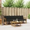 vidaXL Outdoor-Sofagarnitur mit Kissen 5 pcs Nat&uuml;rlich und Schwarz