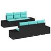 vidaXL Garten-Sofa-Set 8 stk. Schwarz und T&uuml;rkis Poly-Rattan