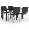 vidaXL 5-tlg. Garten-Essgruppe Schwarz Poly Rattan