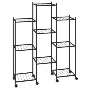 vidaXL Blumenst&auml;nder mit Rollen 83x25x103,5 cm Schwarz Eisen