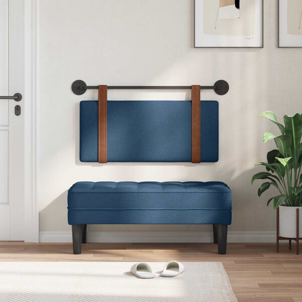 vidaXL H&auml;ngevorderseite Wandmontiert Blau 90 x 55 x 5 cm Antikes PU