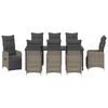 vidaXL Garten Essgruppe mit Kissen 9 pcs Grau Poly-Rattan