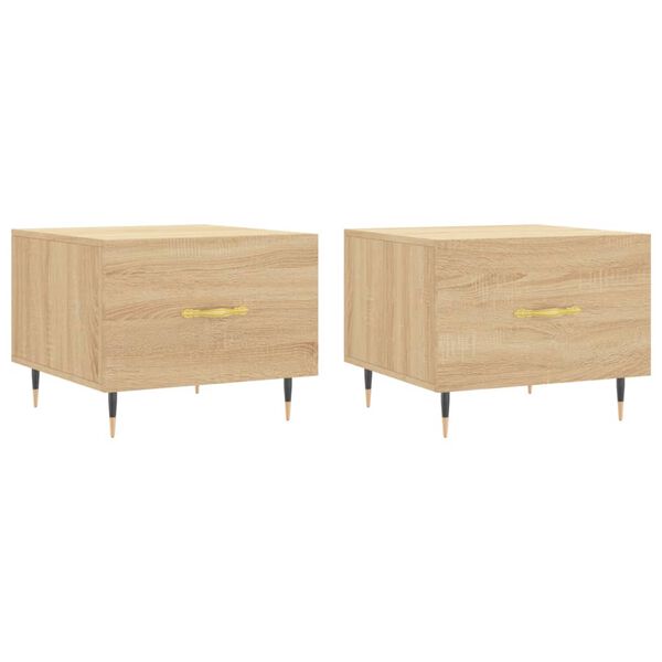 vidaXL Couchtische 2 Stk. Sonoma-Eiche 50x50x40 cm Holzwerkstoff