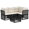 vidaXL Gartensofa-set 5 Stk. Schwarz Poly-Rattan
