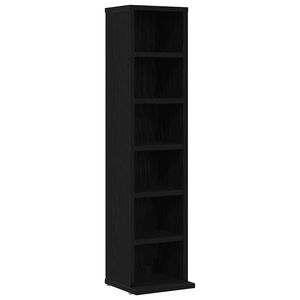 vidaXL CD-Schrank Schwarz Eichen-Optik 21x20x88 cm Holzwerkstoff
