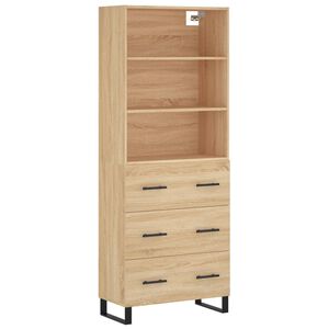 vidaXL Highboard Sonoma-Eiche 69,5x34x180 cm Holzwerkstoff