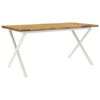 vidaXL Live Edge Esstisch 160 x 80 x 75 cm Massivholz Akazie Wei&szlig;