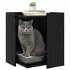 vidaXL Katzenstreu Box Umz&auml;unung Schwarz Eichen-Optik 42 x 42 x 51 cm