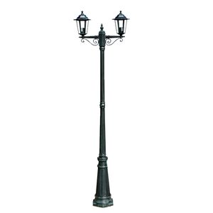 vidaXL Gartenlaterne 2-flammig 215 cm Dunkelgr&uuml;n/Schwarz Aluminium