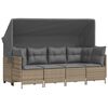 vidaXL 5-tlg. Garten-Sofagarnitur mit Kissen Beige Poly Rattan
