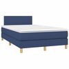 vidaXL Boxspringbett mit Matratze & LED Blau 120x190 cm Stoff