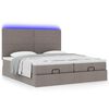 vidaXL Ottoman-Bett mit Matratzen & LEDs Taupe 160x200 cm Stoff