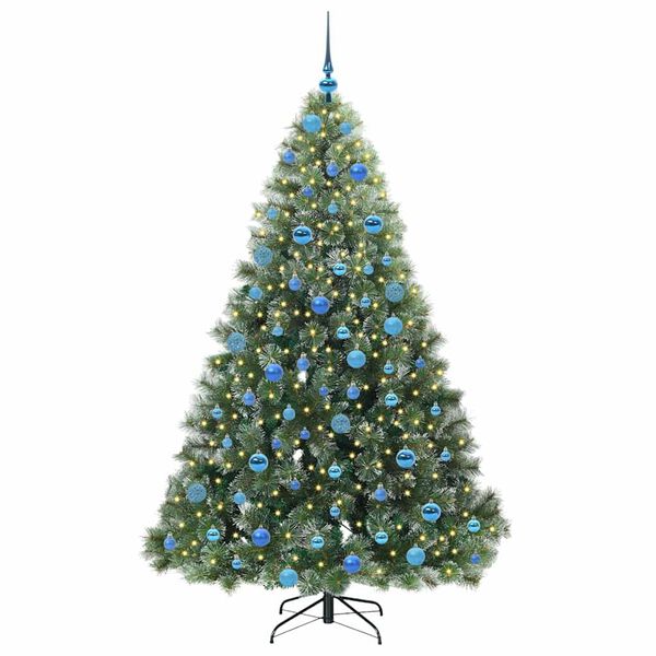 vidaXL K&uuml;nstlicher Weihnachtsbaum mit 300 LEDs Gr&uuml;n 180 cm PE und PVC