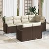 vidaXL Garten-Sofa-Set mit Kissen mit Speicher 7 pcs Braun Poly Rattan
