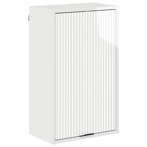 vidaXL Badezimmerschrank Hochglanz Wei&szlig; 39 x 23,5 x 65 cm