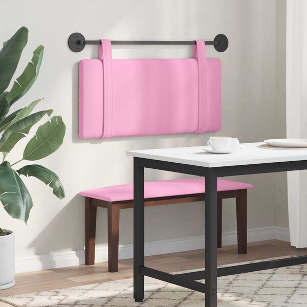vidaXL H&auml;ngevorderseite Wandmontiert Uni Rosa 90 x 55 x 5 cm Stoff