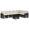 vidaXL Gartensofa-set 8 pcs Schwarz und Cremewei&szlig; Poly-Rattan