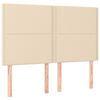 vidaXL Boxspringbett mit Matratze Creme 140x190 cm Stoff