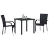 vidaXL Garten Essgruppe 3 pcs Schwarz Pulverbeschichteter Stahl