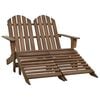 vidaXL Adirondack-Gartenbank 2-Sitzer mit Fu&szlig;teil Tannenholz Braun