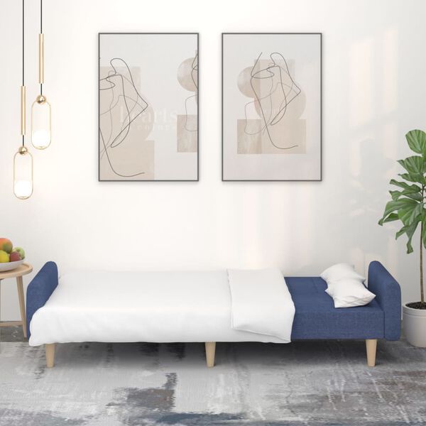 vidaXL Schlafsofa 2-Sitzer Blau Stoff