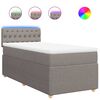 vidaXL Boxspringbett mit Matratze Taupe 80x200 cm Stoff