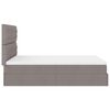 vidaXL Ottoman-Bett mit Matratze & LEDs Taupe 140x200 cm Stoff