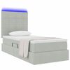 vidaXL Bett mit Stauraum und LED mit LED Hellgrau 90 x 200 cm Samt