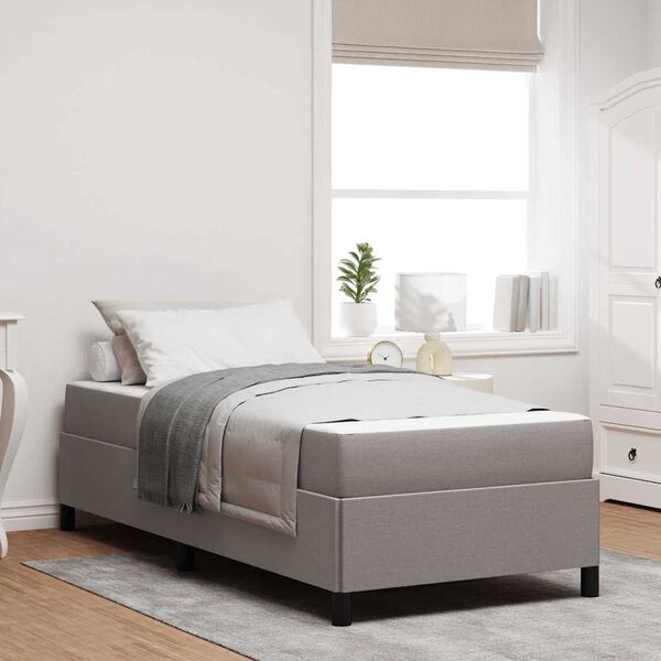 vidaXL Boxspringbett mit Matratze Taupe 90 x 190 cm Stoff