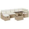 vidaXL Garten-Sofa-Set mit Kissen mit Speicher 8 pcs Beige Poly Rattan