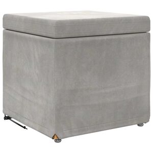 vidaXL Hocker Hellgrau 41 x 41 x 40 cm Samt und Engineering Holz