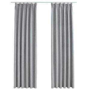 vidaXL Verdunkelungsvorh&auml;nge mit Haken 2 Stk. Grau 140x175 cm