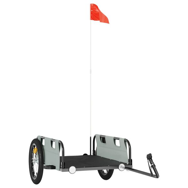 vidaXL Fahrradanhänger Grau Oxford-Gewebe und Eisen