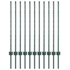vidaXL Eingebetteter Zaunpfosten 11 Stk. Gr&uuml;n 140 cm