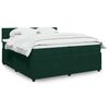 vidaXL Boxspringbett mit Matratze Dunkelgr&uuml;n 200x200 cm Samt