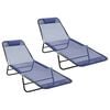 vidaXL Klappbare Sonnenliege 2 pcs Marineblau 182 x 55 x 85,5 cm