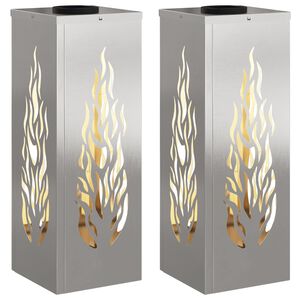 vidaXL Solar LED Weg Licht 2 pcs Edelstahl Edelstahl