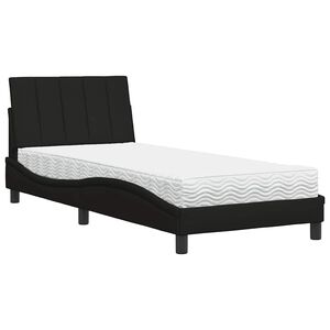 vidaXL Bett mit Matratze "Hanko" Schwarz 80x200 cm Stoff