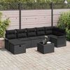 vidaXL Garten-Sofa-Set mit Kissen 8 pcs Schwarz Poly Rattan