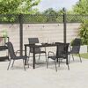 vidaXL Garten Essgruppe 5 pcs Schwarz Pulverbeschichteter Stahl