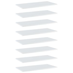 vidaXL B&uuml;cherregal-Bretter 8 Stk. Hochglanz-Wei&szlig; 80x40x1,5 cm