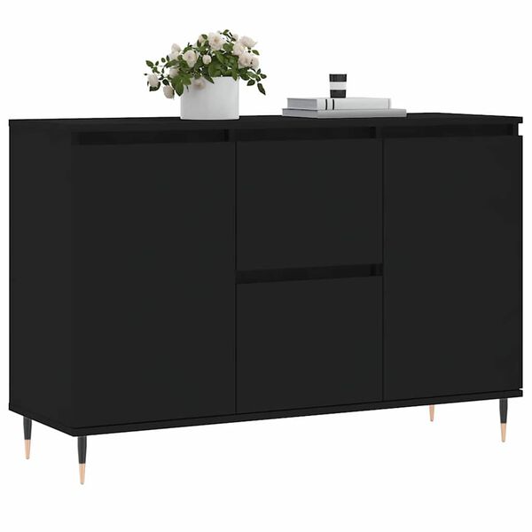 vidaXL Sideboard Schwarz 101,5x35x70 cm Holzwerkstoff